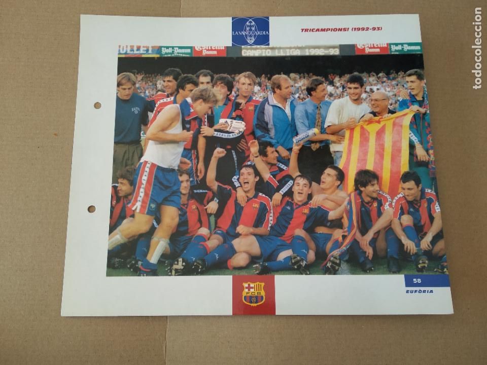 Colecionismo desportivo: 58 TRICAMPIONS 92-93 L&Aacute;MINA TIPO POSTAL EL GRAN &Aacute;LBUM DEL BAR&Ccedil;A CENT ANYS LA VANGUARDIA