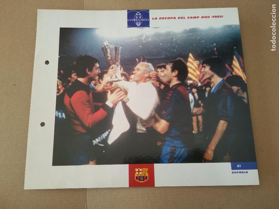 Colecionismo desportivo: 61 LA RECOPA DEL CAMP NOU 1982 L&Aacute;MINA TIPO POSTAL EL GRAN &Aacute;LBUM DEL BAR&Ccedil;A LA VANGUARDIA