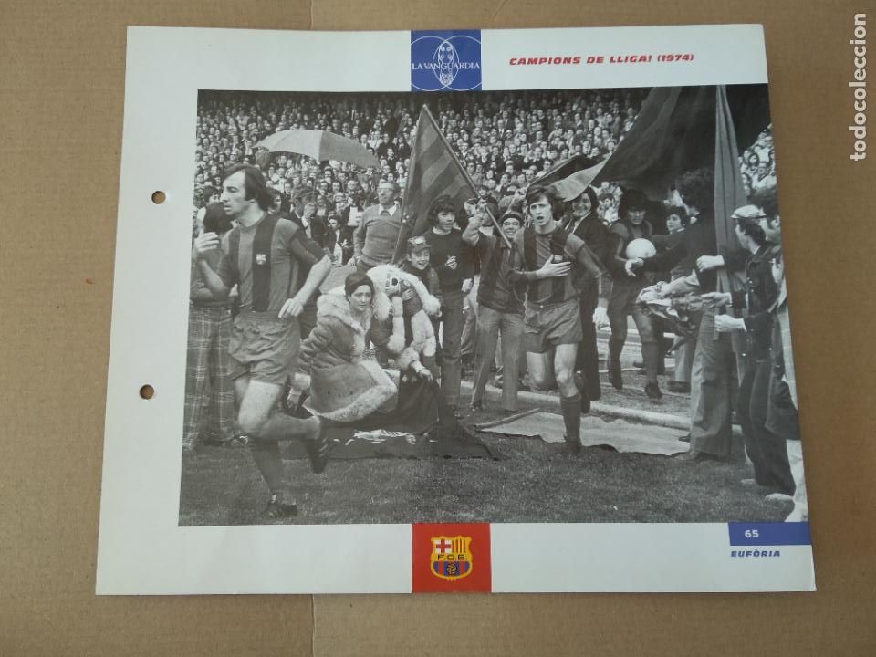 Colecionismo desportivo: 65 CAMPIONS DE LLIGA 1974 CRUYFF L&Aacute;MINA TIPO POSTAL EL GRAN &Aacute;LBUM DEL BAR&Ccedil;A LA VANGUARDIA