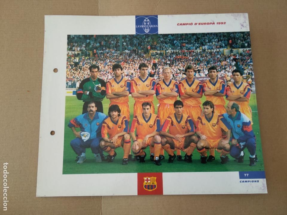 Colecionismo desportivo: 77 CAMPI&Oacute; D'EUROPA 1992 EQUIPO PLANTILLA L&Aacute;MINA TIPO POSTAL EL GRAN &Aacute;LBUM DEL BAR&Ccedil;A LA VANGUARDIA