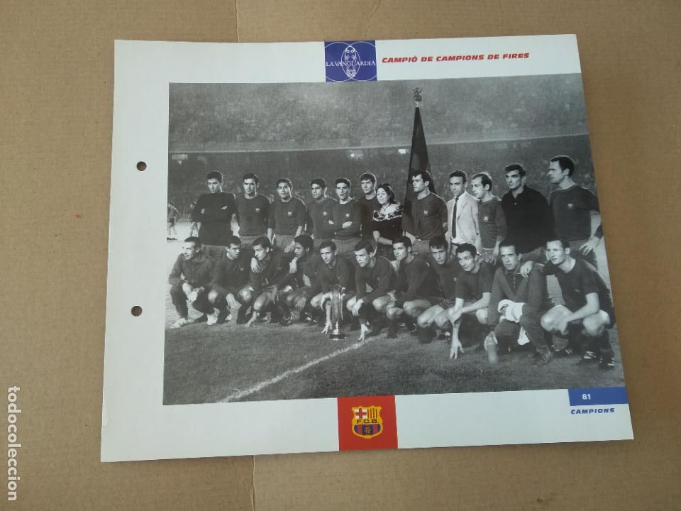 Colecionismo desportivo: 81 CAMPI&Oacute; DE CAMPIONS DE FIRES EQUIPO L&Aacute;MINA TIPO POSTAL EL GRAN &Aacute;LBUM DEL BAR&Ccedil;A LA VANGUARDIA