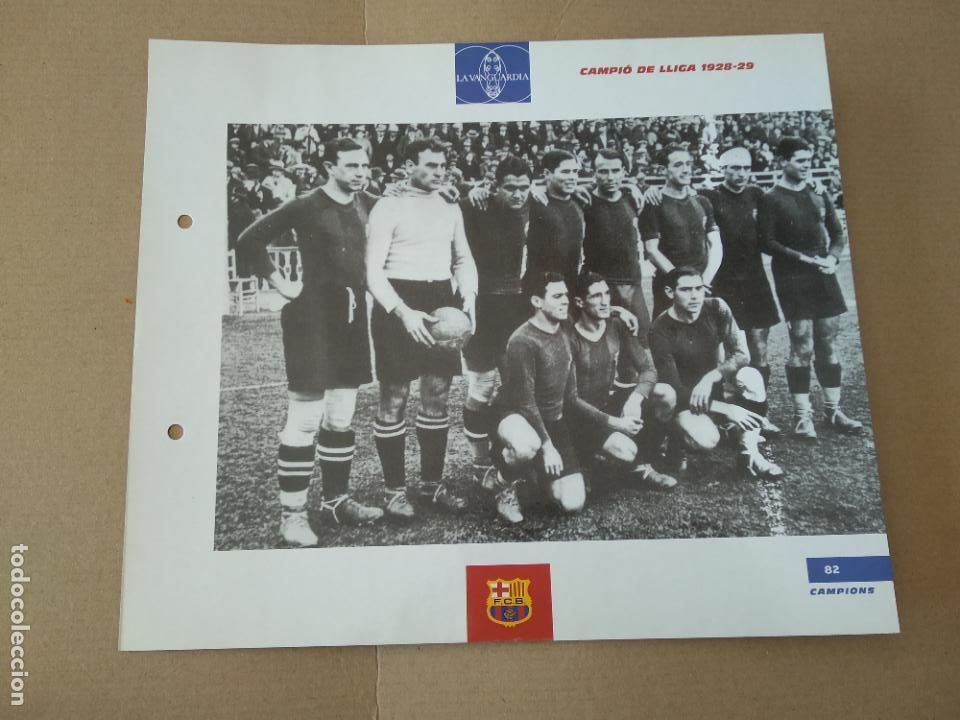 Colecionismo desportivo: 82 CAMPI&Oacute; DE LLIGA 1928-1929 EQUIPO L&Aacute;MINA TIPO POSTAL EL GRAN &Aacute;LBUM DEL BAR&Ccedil;A LA VANGUARDIA