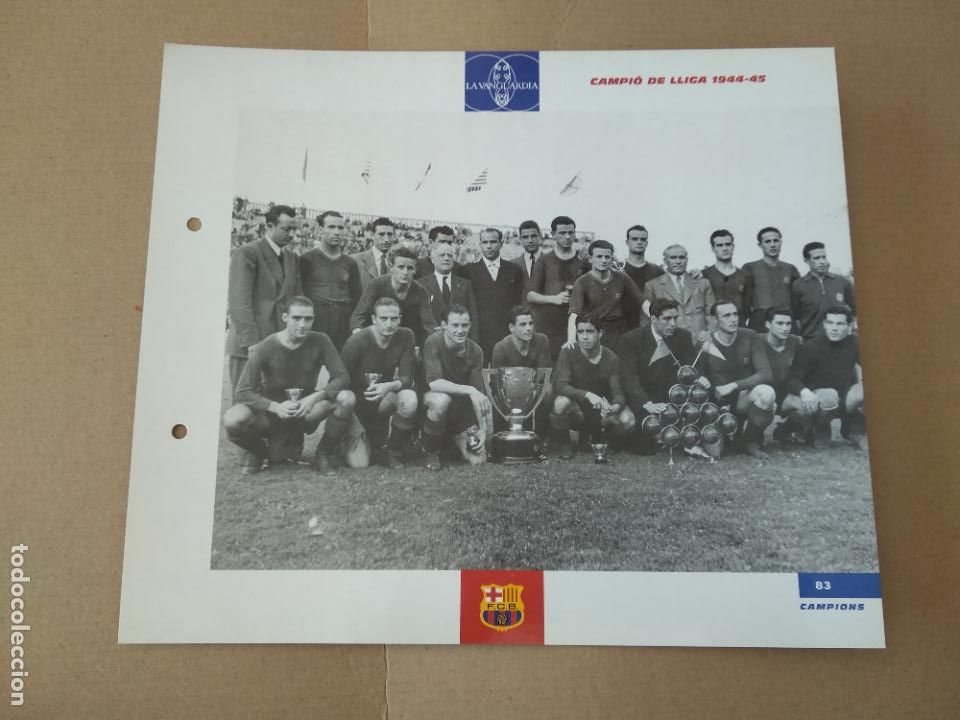 Colecionismo desportivo: 83 CAMPI&Oacute; DE LLIGA 1944-1945 EQUIPO L&Aacute;MINA TIPO POSTAL EL GRAN &Aacute;LBUM DEL BAR&Ccedil;A LA VANGUARDIA
