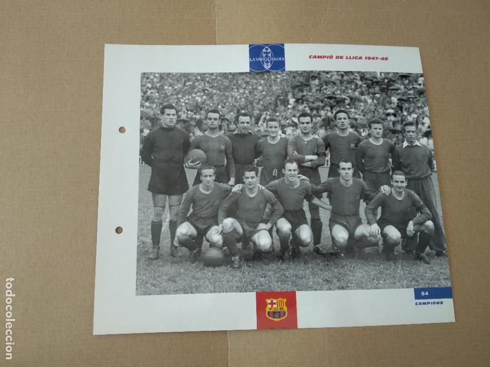 Colecionismo desportivo: 84 CAMPI&Oacute; DE LLIGA 1947-1948 EQUIPO L&Aacute;MINA TIPO POSTAL EL GRAN &Aacute;LBUM DEL BAR&Ccedil;A LA VANGUARDIA
