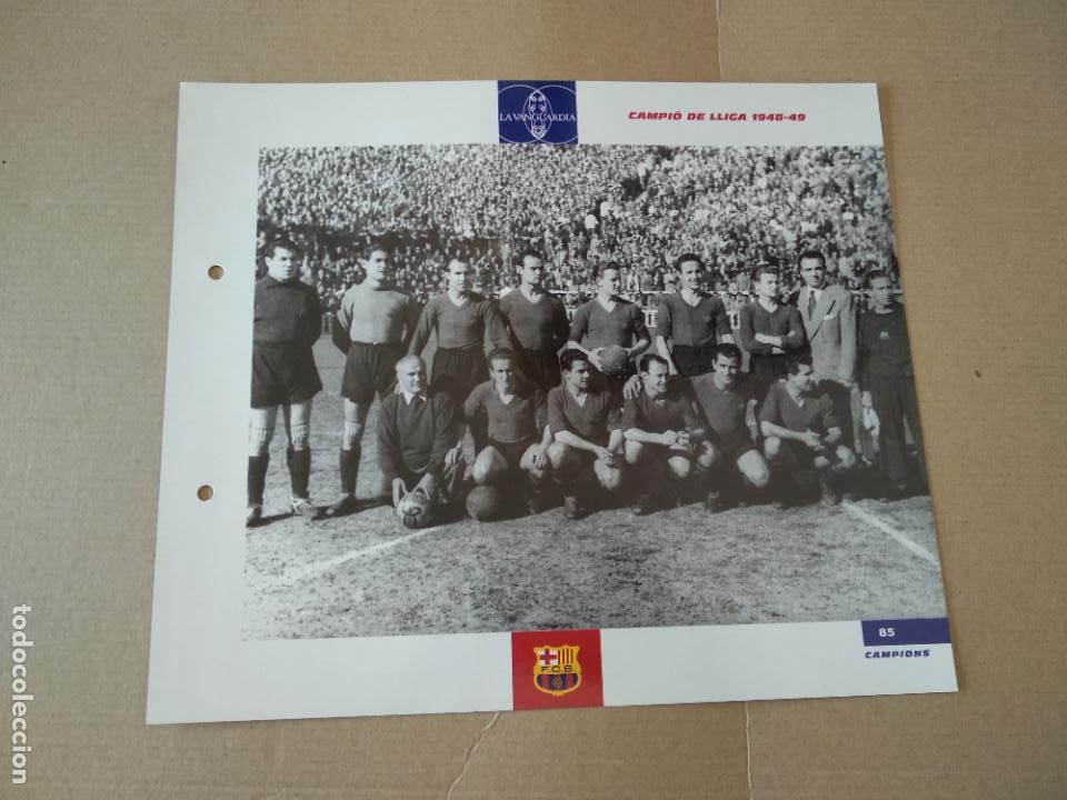 Colecionismo desportivo: 85 CAMPI&Oacute; DE LLIGA 1948-1949 EQUIPO L&Aacute;MINA TIPO POSTAL EL GRAN &Aacute;LBUM DEL BAR&Ccedil;A LA VANGUARDIA