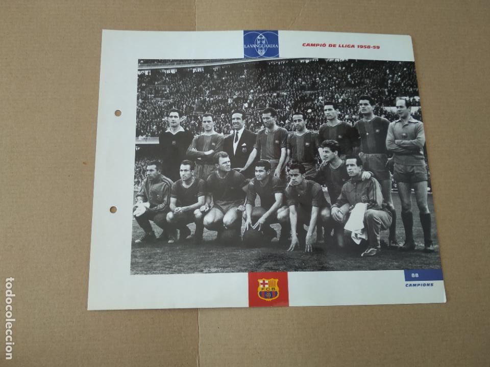 Colecionismo desportivo: 88 CAMPI&Oacute; DE LLIGA 1958-1959 EQUIPO L&Aacute;MINA TIPO POSTAL EL GRAN &Aacute;LBUM DEL BAR&Ccedil;A LA VANGUARDIA