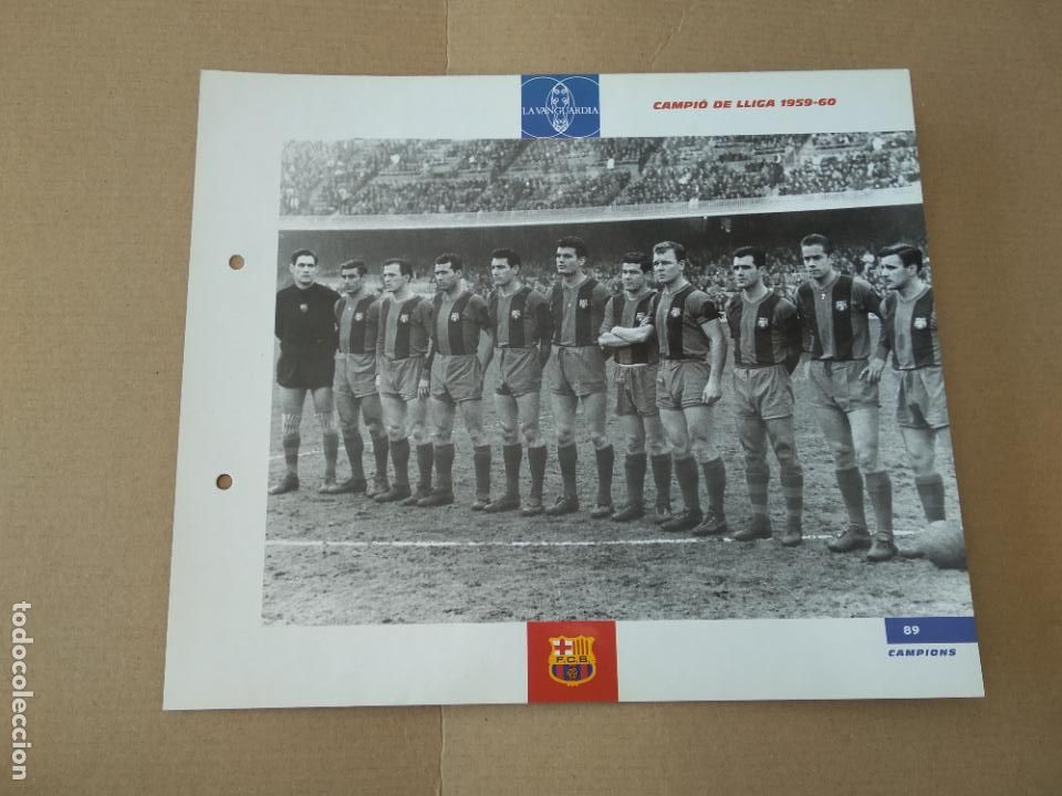 Colecionismo desportivo: 89 CAMPI&Oacute; DE LLIGA 1959-1960 EQUIPO L&Aacute;MINA TIPO POSTAL EL GRAN &Aacute;LBUM DEL BAR&Ccedil;A LA VANGUARDIA