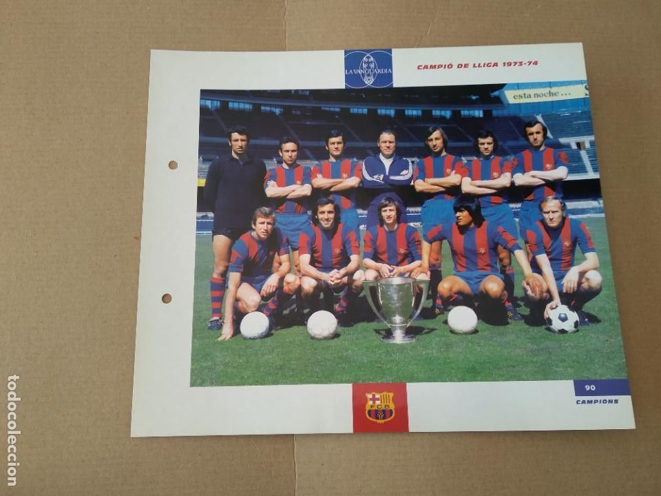 Colecionismo desportivo: 90 CAMPI&Oacute; DE LLIGA 1973-1974 CRUYFF EQUIPO L&Aacute;MINA TIPO POSTAL EL GRAN &Aacute;LBUM DEL BAR&Ccedil;A LA VANGUARDIA
