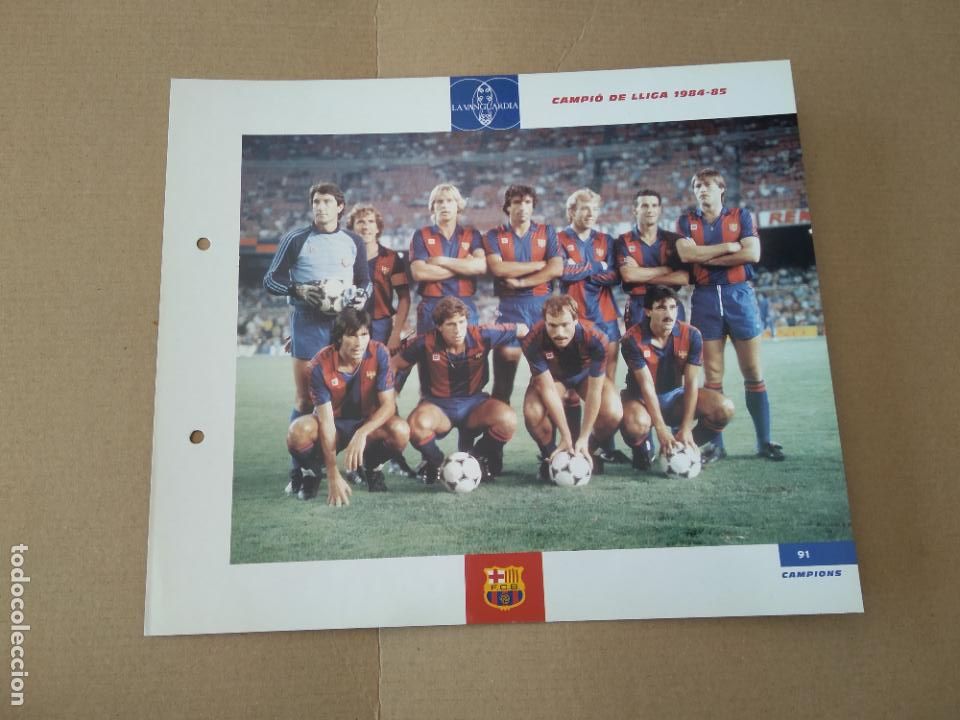 Colecionismo desportivo: 91 CAMPI&Oacute; DE LLIGA 1984-1985 EQUIPO L&Aacute;MINA TIPO POSTAL EL GRAN &Aacute;LBUM DEL BAR&Ccedil;A LA VANGUARDIA