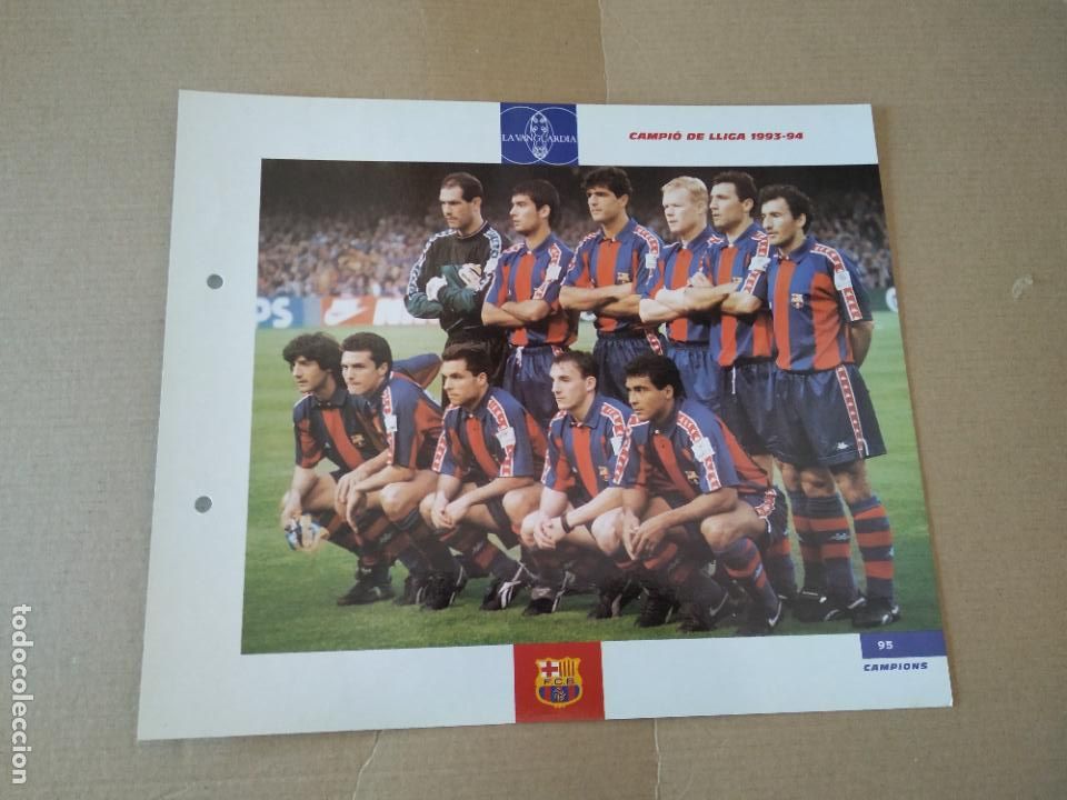 Colecionismo desportivo: 95 CAMPI&Oacute; DE LLIGA 1993-1994 EQUIPO L&Aacute;MINA TIPO POSTAL EL GRAN &Aacute;LBUM DEL BAR&Ccedil;A LA VANGUARDIA