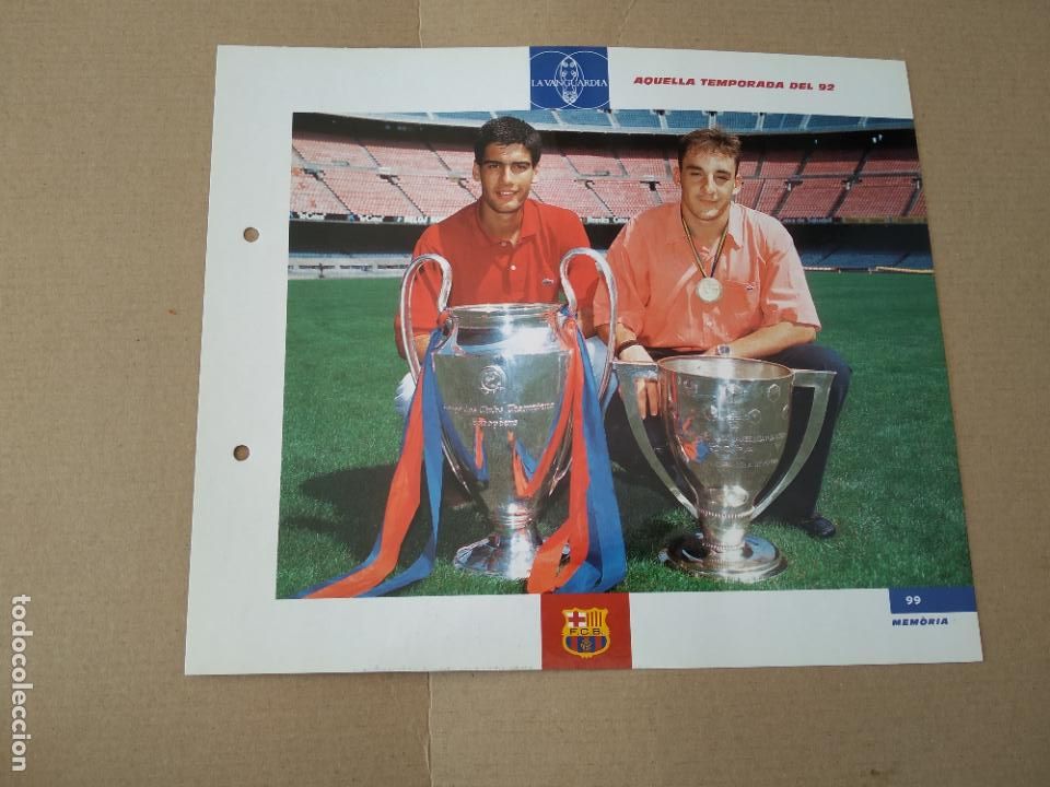 Colecionismo desportivo: 99 TEMPORADA DEL 92 GUARDIOLA CHAPI FERRER L&Aacute;MINA TIPO POSTAL EL GRAN &Aacute;LBUM DEL BAR&Ccedil;A LA VANGUARDIA