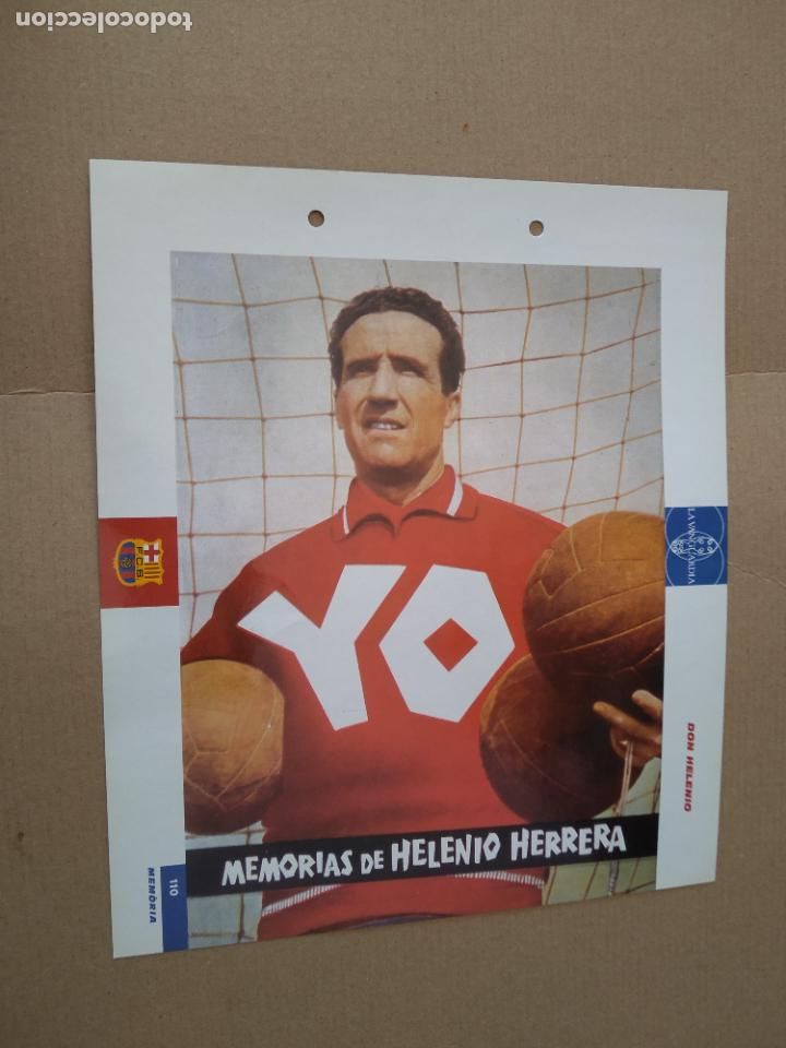 Colecionismo desportivo: 110 DON HELENIO HERRERA L&Aacute;MINA TIPO POSTAL EL GRAN &Aacute;LBUM DEL BAR&Ccedil;A LA VANGUARDIA