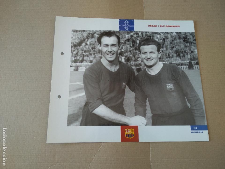 Colecionismo desportivo: 115 CESAR Y ELS GONZALVO L&Aacute;MINA TIPO POSTAL EL GRAN &Aacute;LBUM DEL BAR&Ccedil;A LA VANGUARDIA