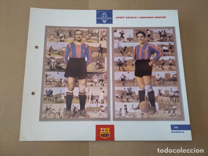 Colecionismo desportivo: 116 JOSEP ESCOL&Agrave; I MARIANO MART&Iacute;N L&Aacute;MINA TIPO POSTAL EL GRAN &Aacute;LBUM DEL BAR&Ccedil;A LA VANGUARDIA