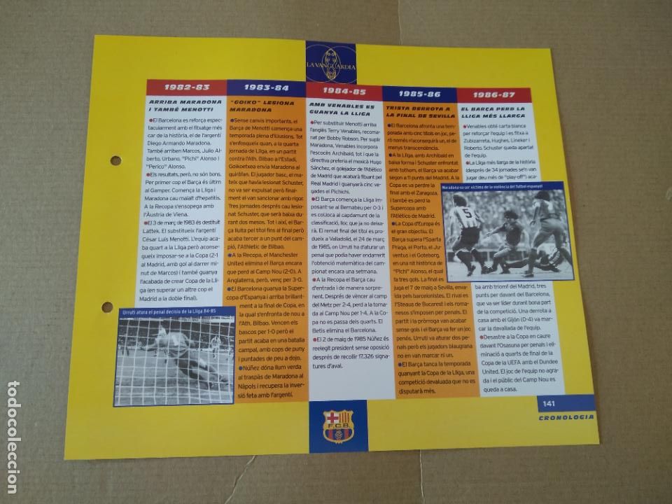 Collectionnisme sportif: 141 CRONOLOGIA URRUTI MARADONA CRUYFF L&Aacute;MINA TIPO POSTAL EL GRAN &Aacute;LBUM DEL BAR&Ccedil;A LA VANGUARDIA