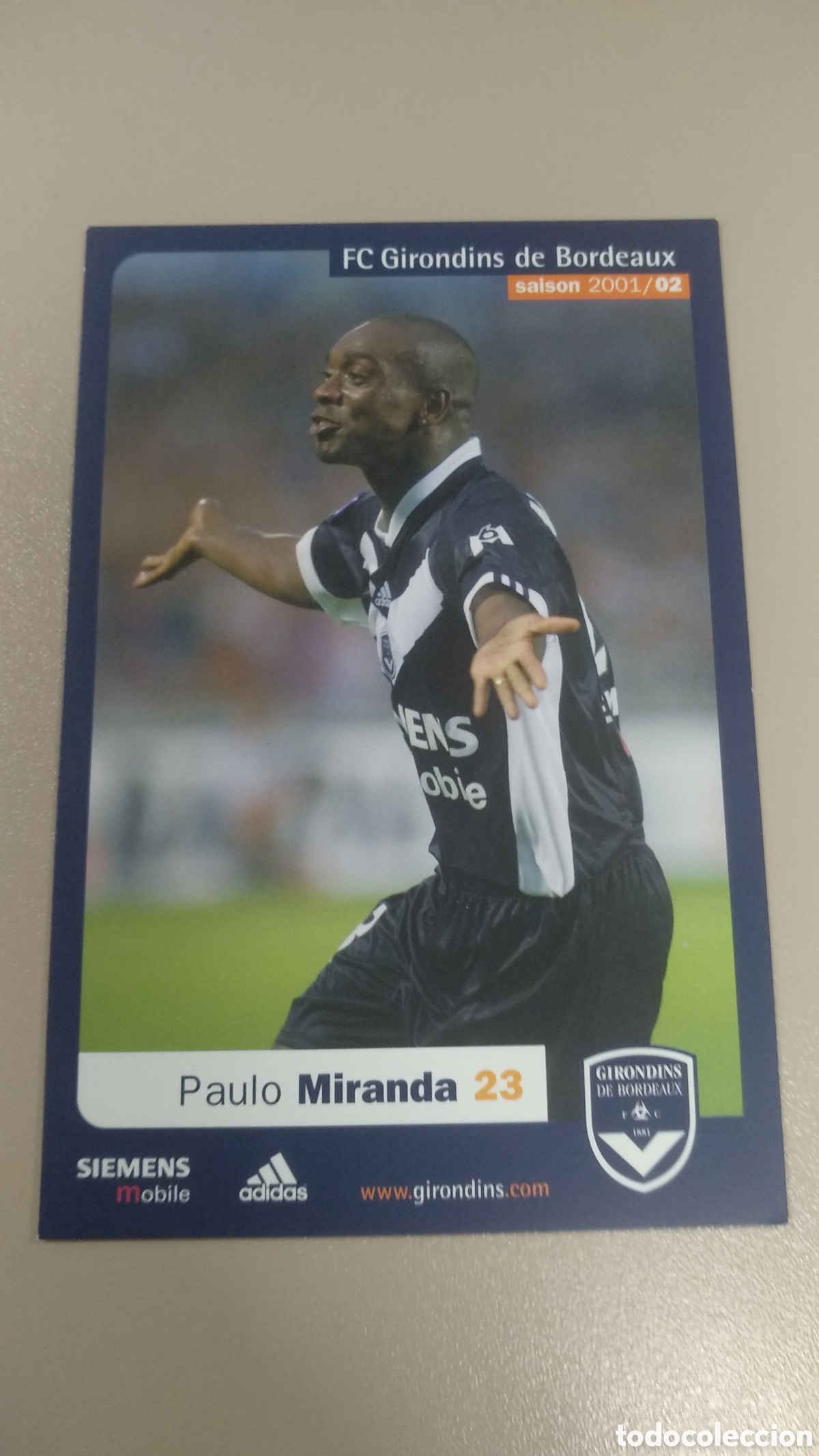 Coleccionismo deportivo: Postal Paulo Miranda - Girondins