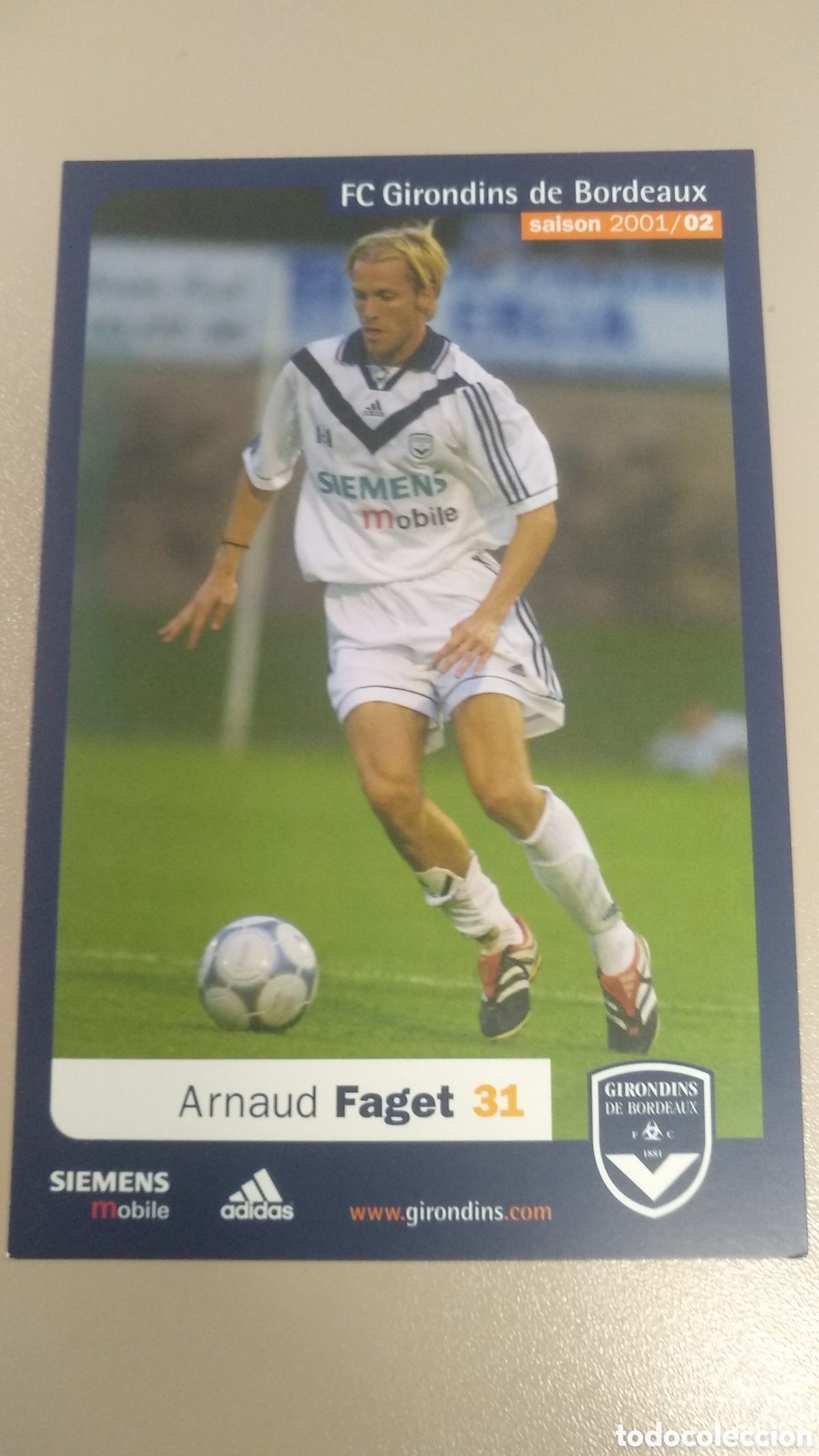 Coleccionismo deportivo: Postal Arnaud Faget - Girondins