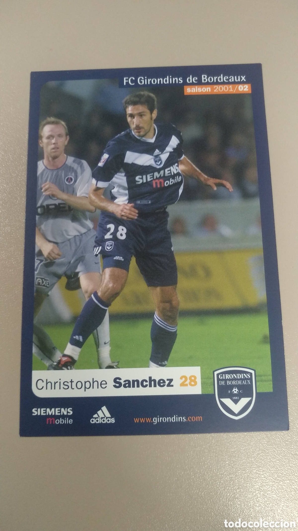 Coleccionismo deportivo: Postal Christophe S&aacute;nchez - Girondins - Foto 1