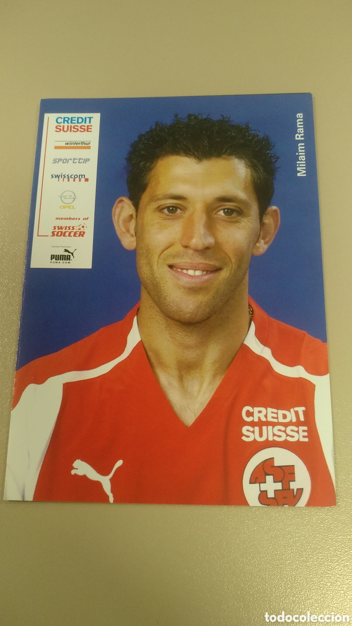 Coleccionismo deportivo: Postal Milaim Rama - Selecci&oacute;n Suiza de f&uacute;tbol