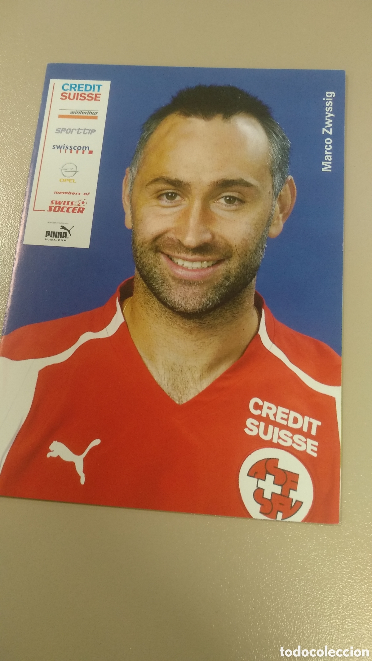 Coleccionismo deportivo: Postal Marco Zwyssig - Selecci&oacute;n Suiza de f&uacute;tbol