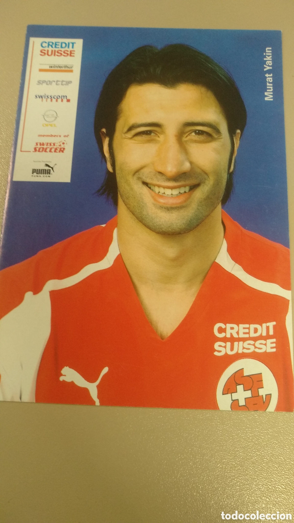 Coleccionismo deportivo: Postal Murat Yakin - Selecci&oacute;n Suiza de f&uacute;tbol