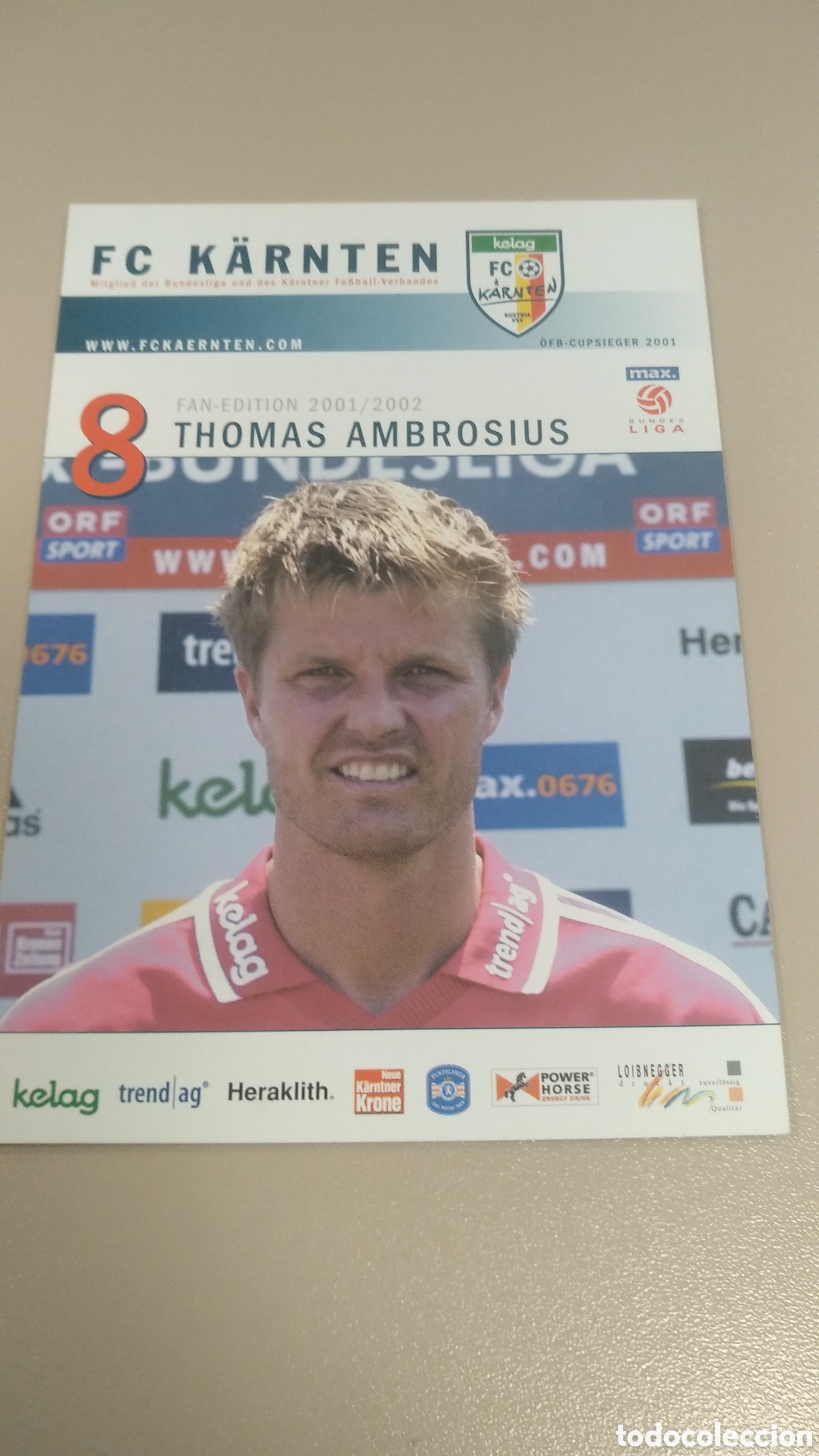 Coleccionismo deportivo: Postal Thomas Ambrosius - FC K&auml;rnten