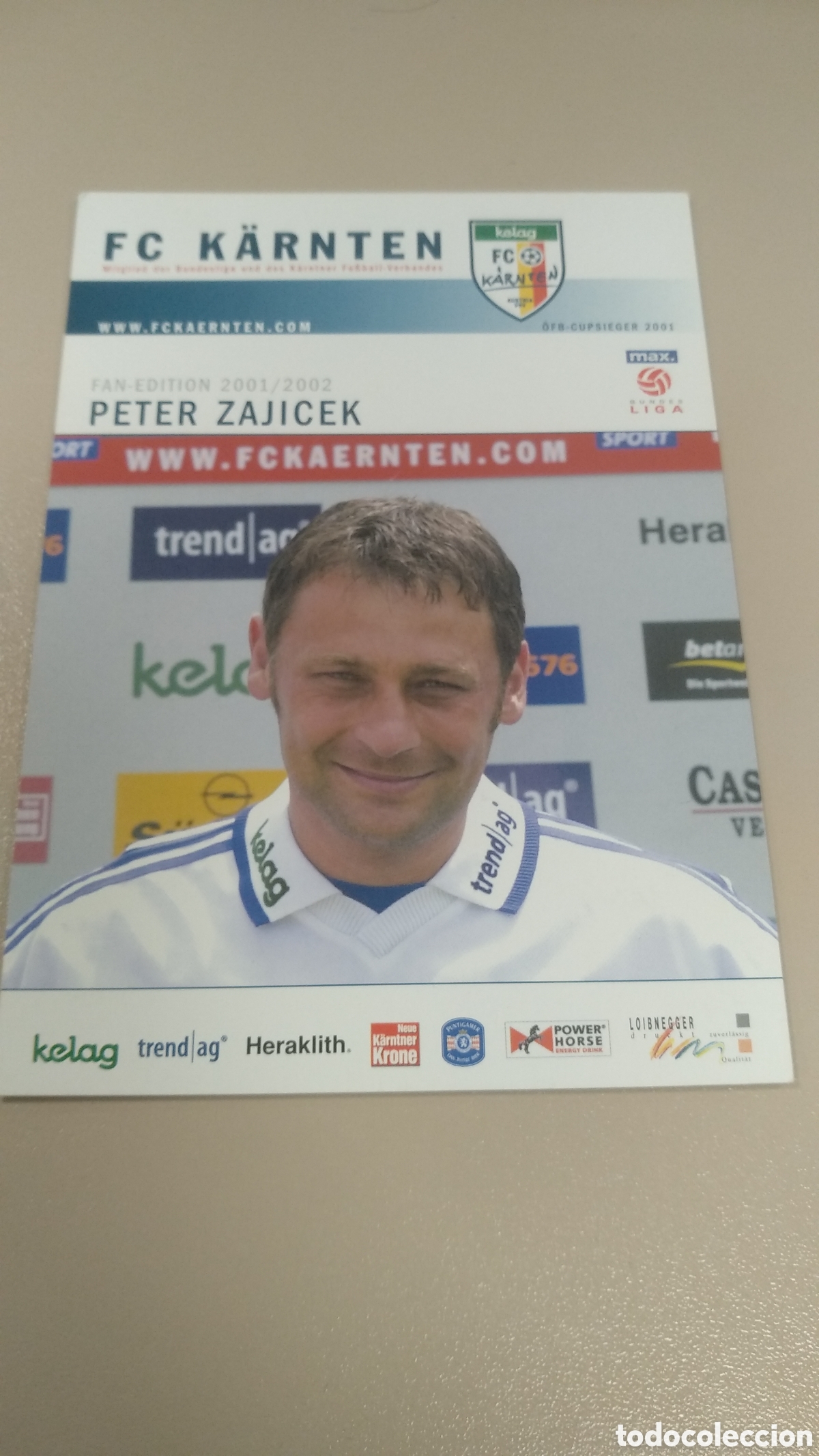 Coleccionismo deportivo: Postal Peter Zajicek - FC K&auml;rnten