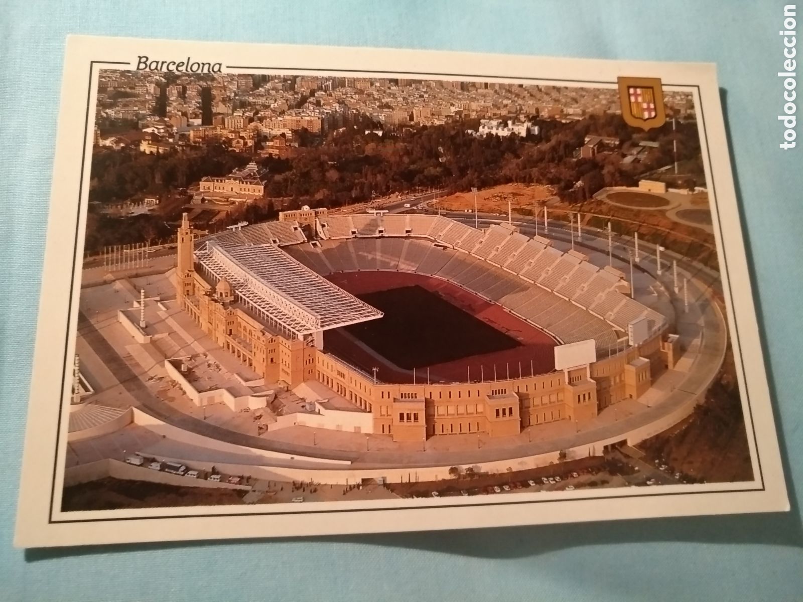 Coleccionismo deportivo: Postal Estadio Ol&iacute;mpico Barcelona - Foto 1