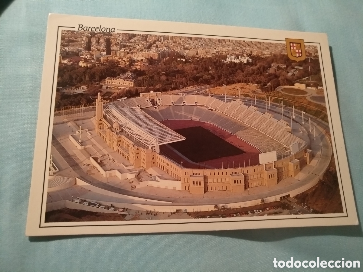 Coleccionismo deportivo: Postal Estadio Ol&iacute;mpico Barcelona - Foto 1