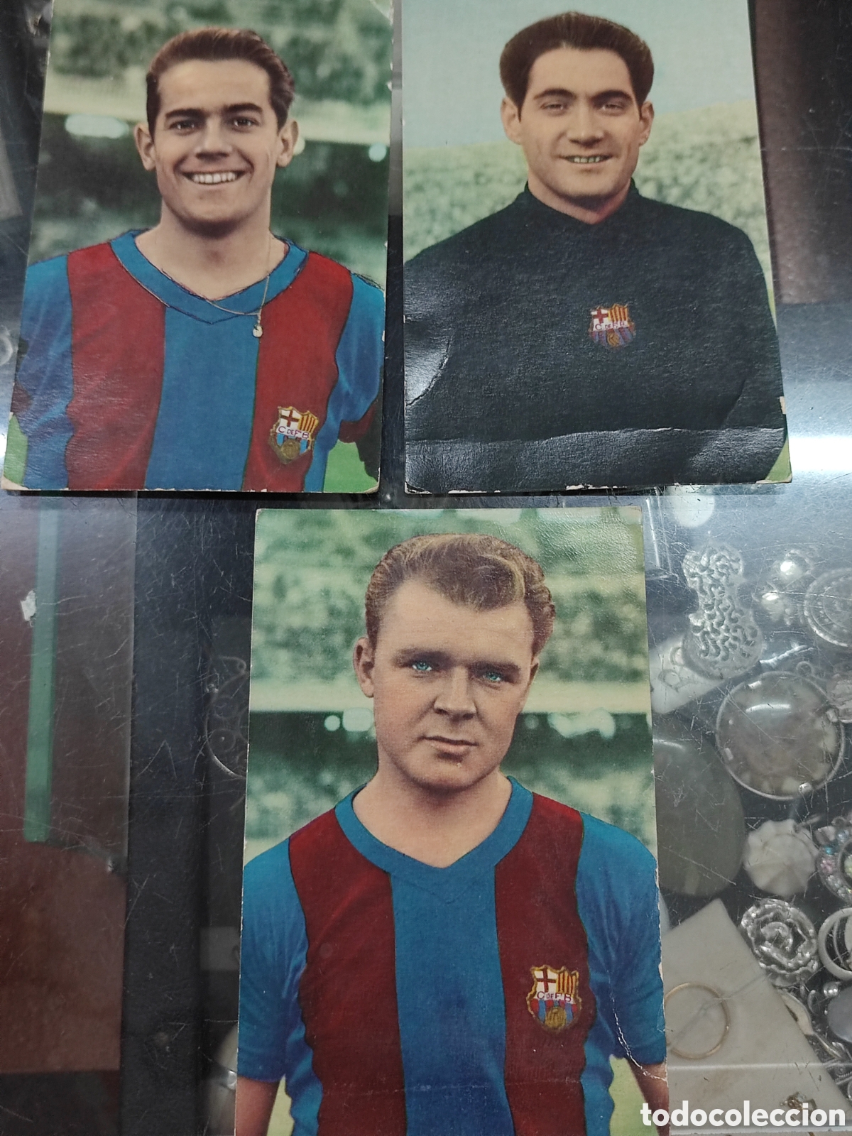 Coleccionismo deportivo: 3 postales f.c.barcelona - Foto 1