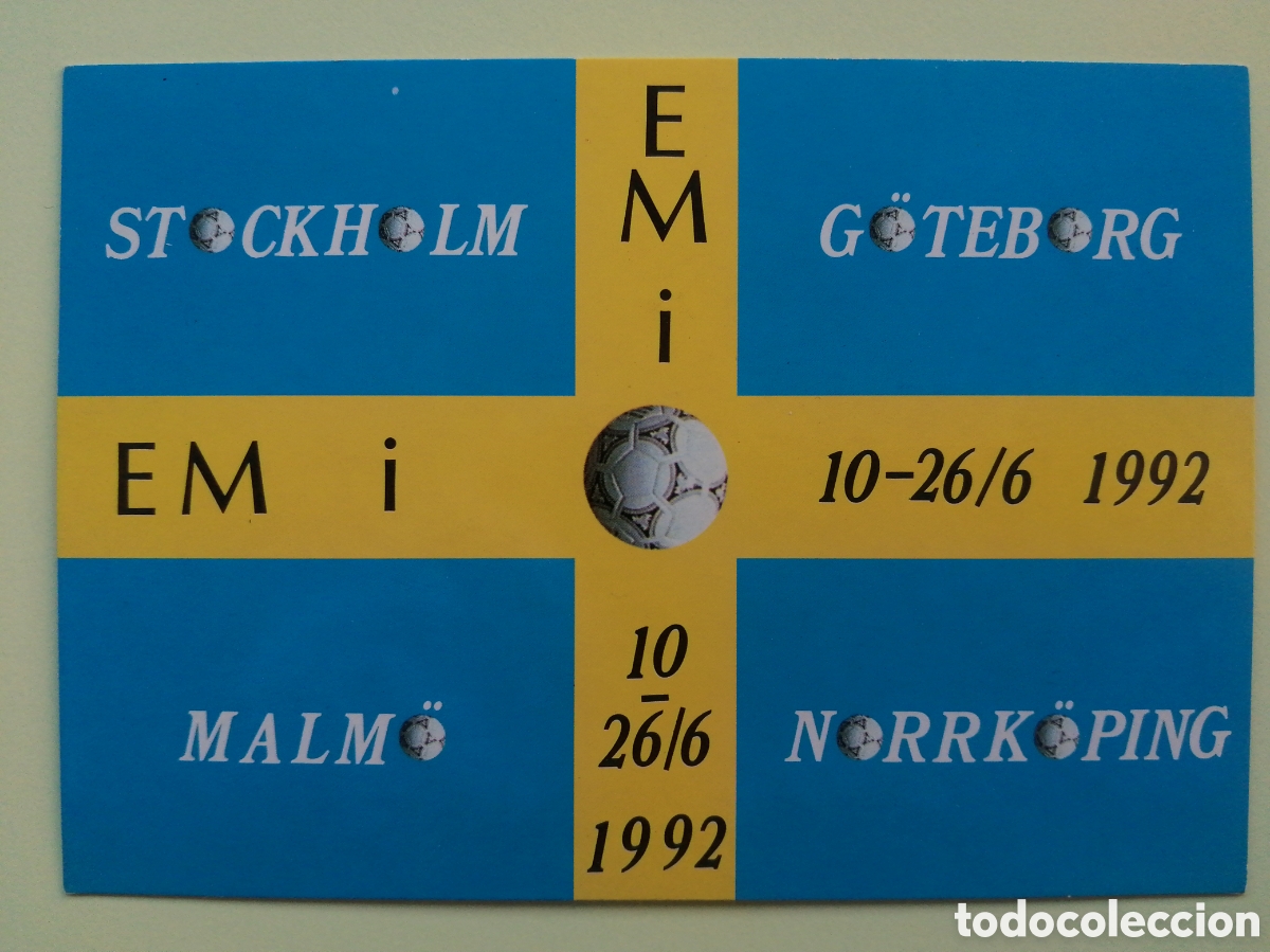 Collezionismo sportivo: Postal Eurocopa de Suecia 1992