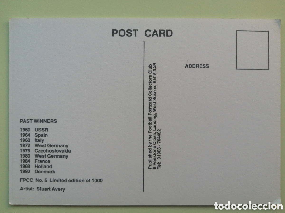 Coleccionismo deportivo: Postal Eurocopa 1996,Inglaterra - Foto 2