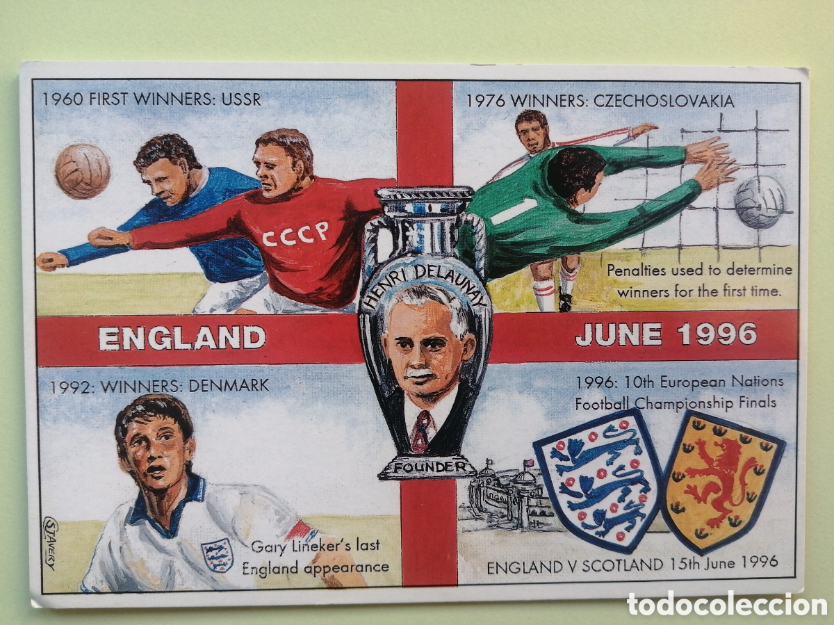 Coleccionismo deportivo: Postal Eurocopa 1996,Inglaterra - Foto 1