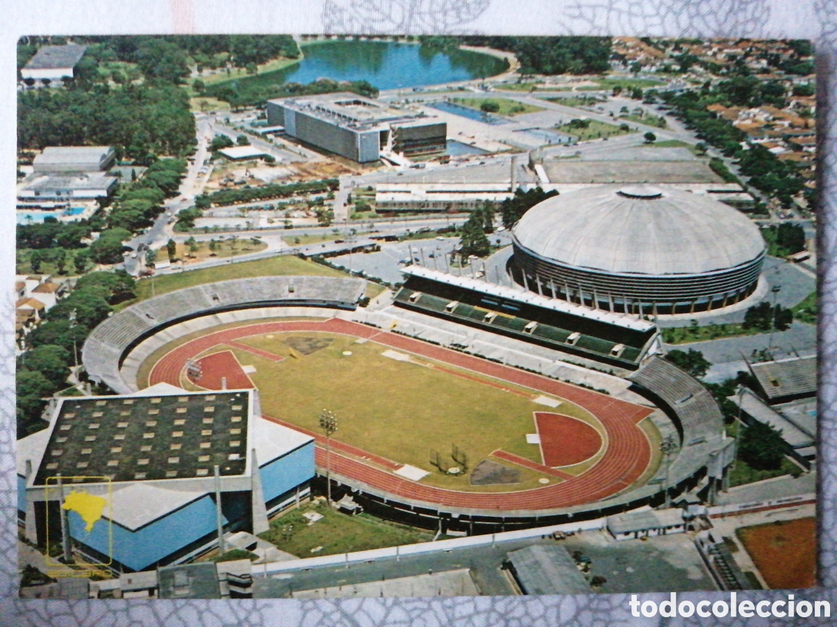 Colecionismo desportivo: Postal Estadio de Ibirapuera, Sao Paulo, Brasil