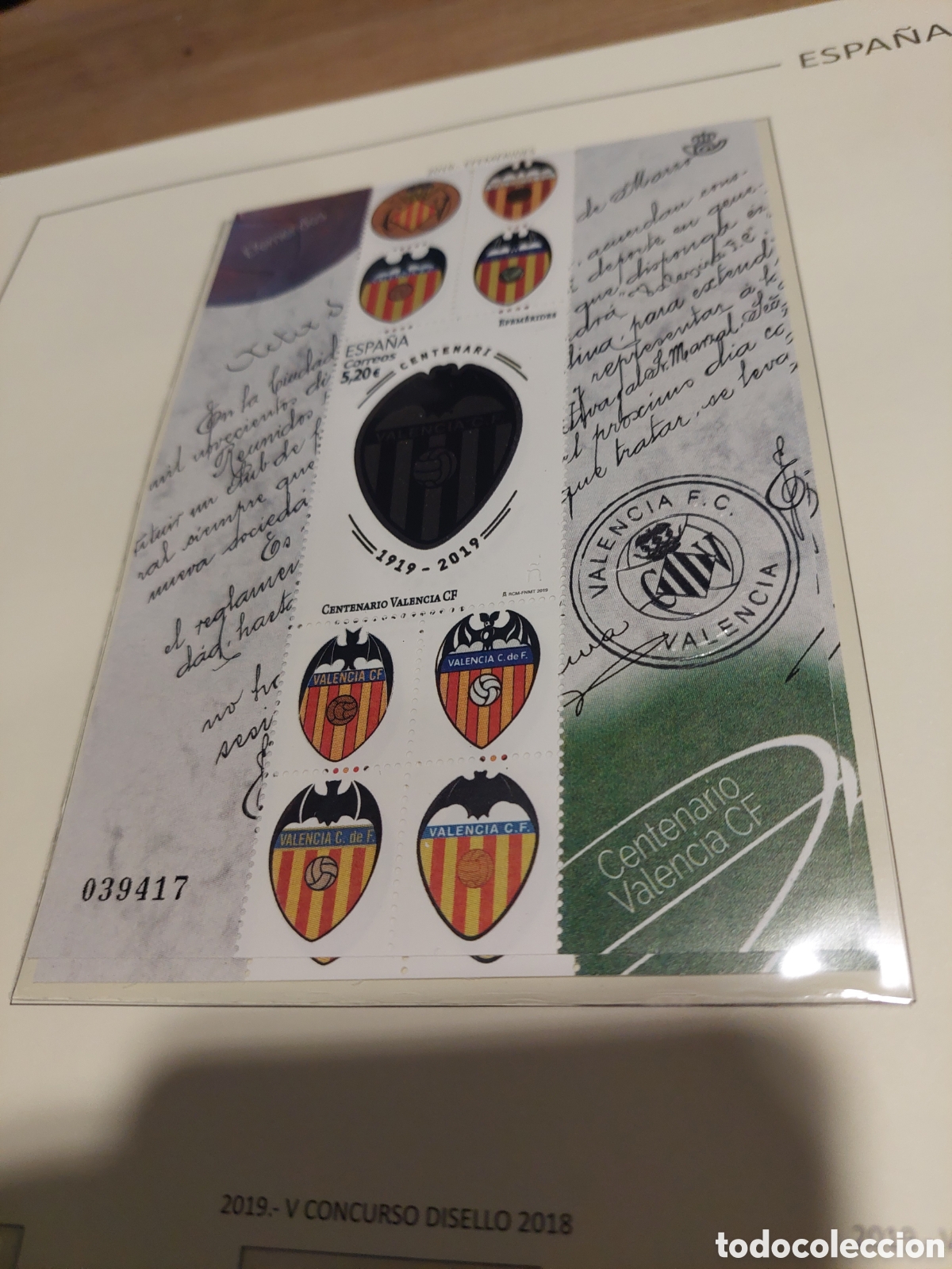 Coleccionismo deportivo: Espa&ntilde;a n 5299 Valencia cf centenario 2019 - Foto 1