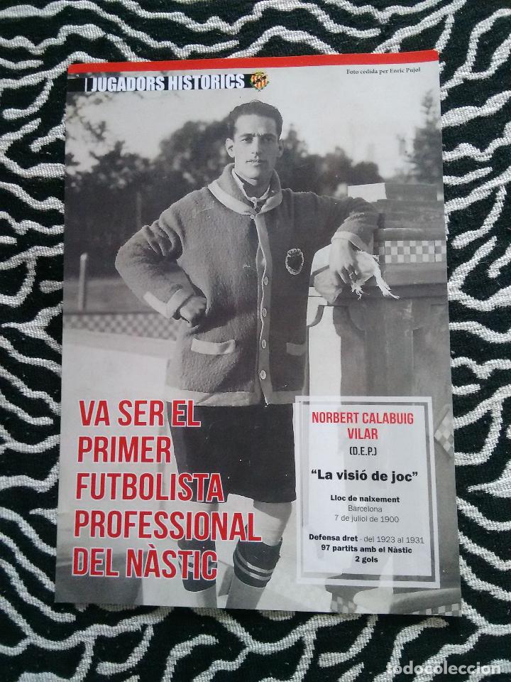 Colecionismo desportivo: HOJA REVISTA NASTIC DE TARRAGONA GIMNASTIC JUGADORS HISTORICS NORBERT CALABUIG OCTOPUSSY RESTAURANTE