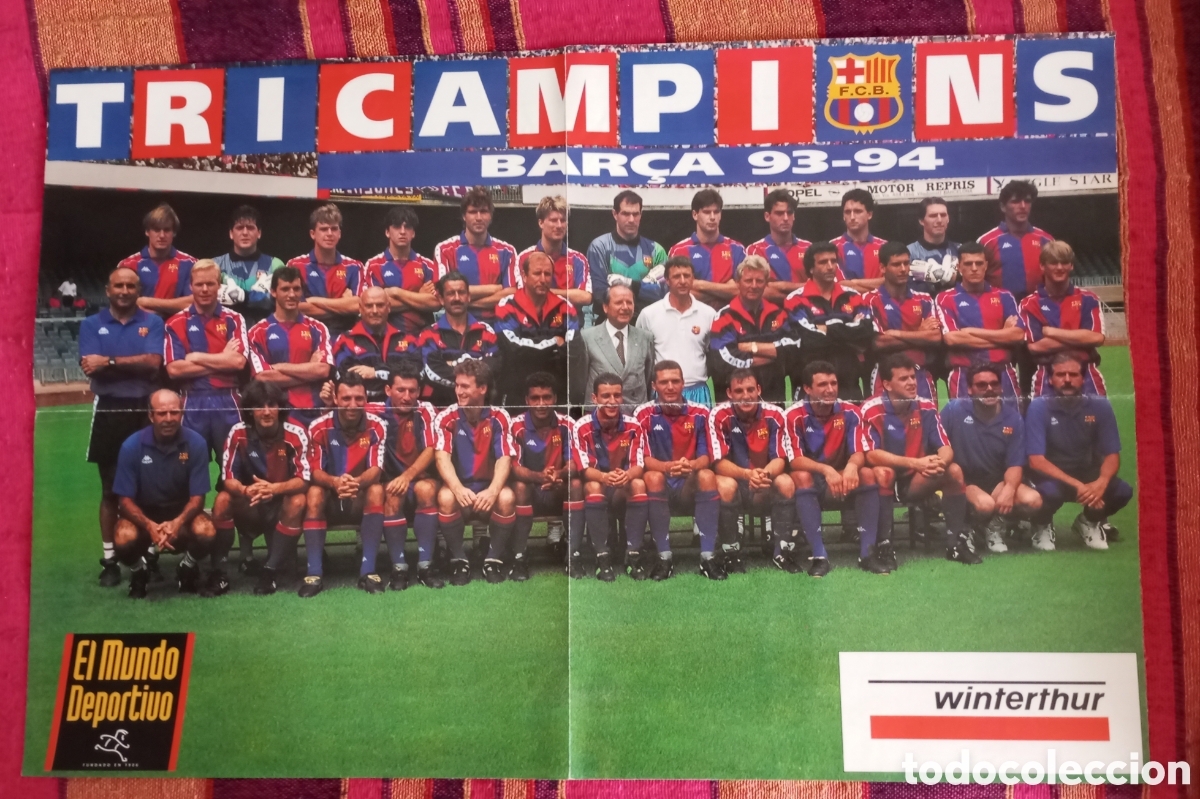 Sammelleidenschaft Sport: Poster bar&ccedil;a tricampeon 93 94 mide 60 x40 cms