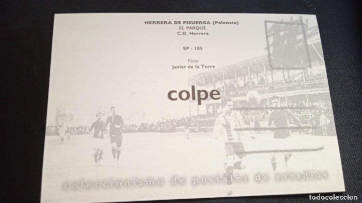 Coleccionismo deportivo: Postal del estadio de El Parque (C.D. Herrera, Palencia) - Foto 2