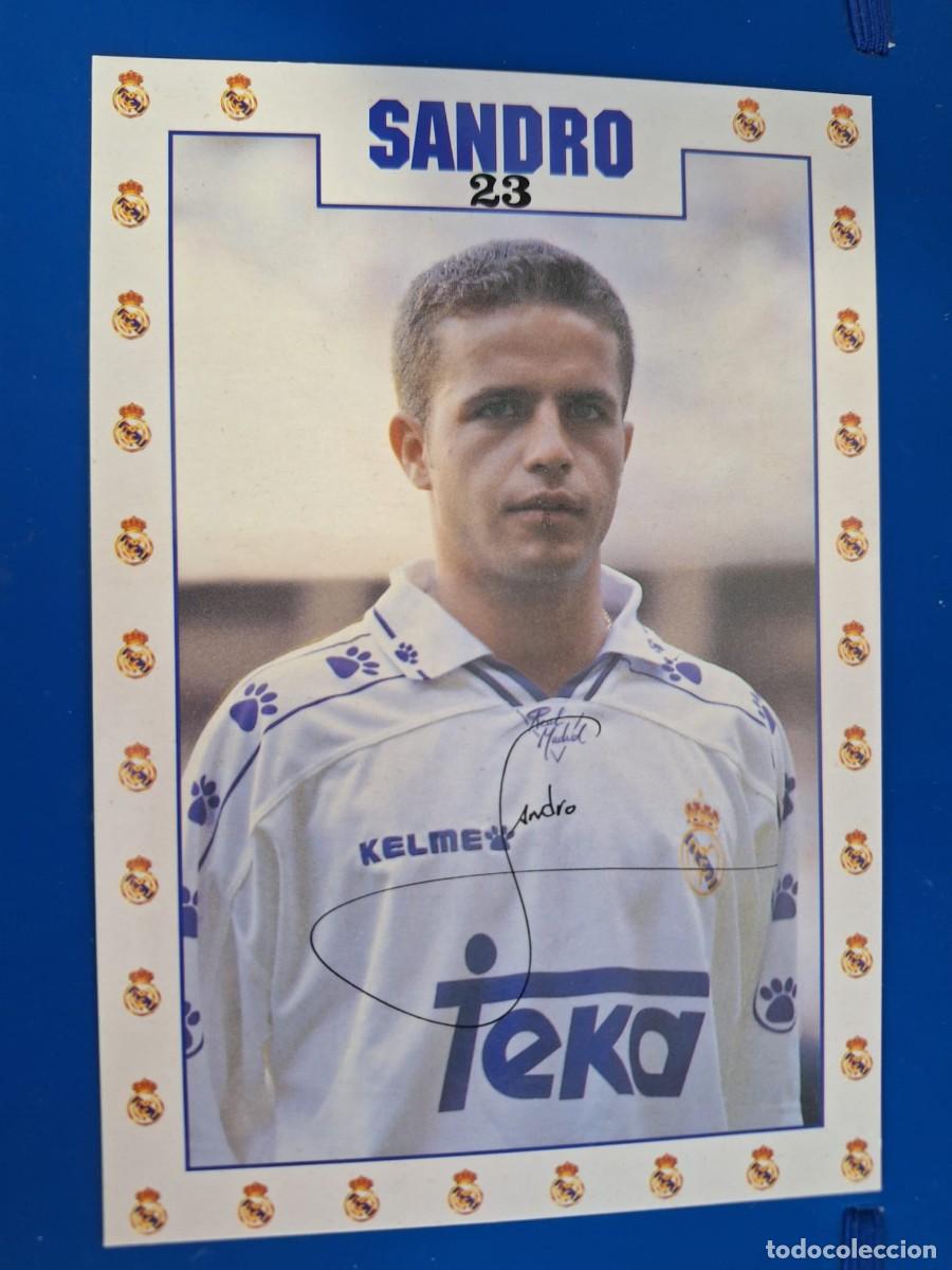 Coleccionismo deportivo: Postal Sandro Real Madrid 95 96 1995 1996 - Foto 1