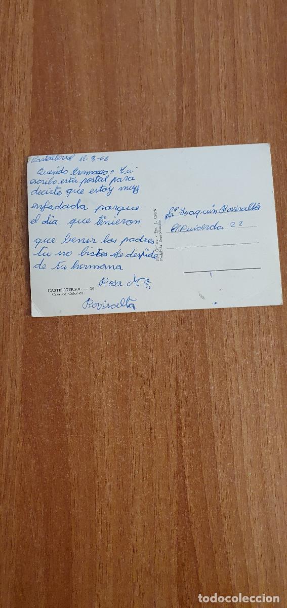 Coleccionismo deportivo: POSTAL CASTELLTERSOL CASA DE COLONIES ESCRITA. - Foto 2