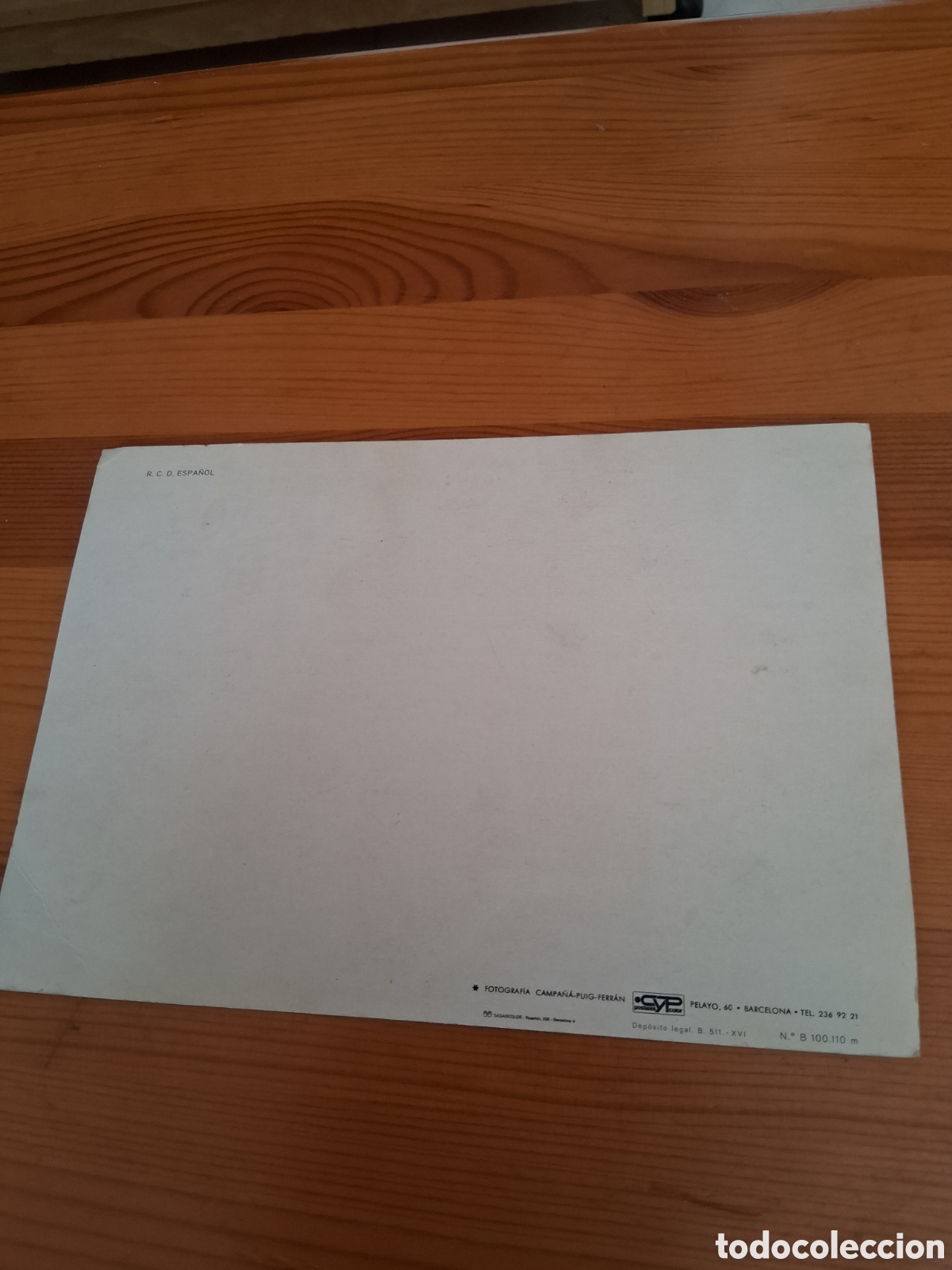 Coleccionismo deportivo: RCD ESPANYOL. Postal 21 x15 cm. - Foto 2