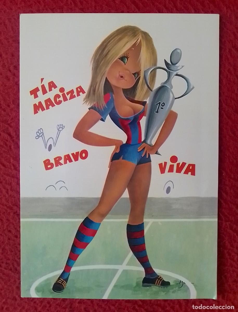 Coleccionismo deportivo: POSTAL C. Y Z. POST CARD DE FÚTBOL FOOTBALL CARICATURA DE MUJER CHICA TÍA MACIZA BARCELONA ? BARÇA?