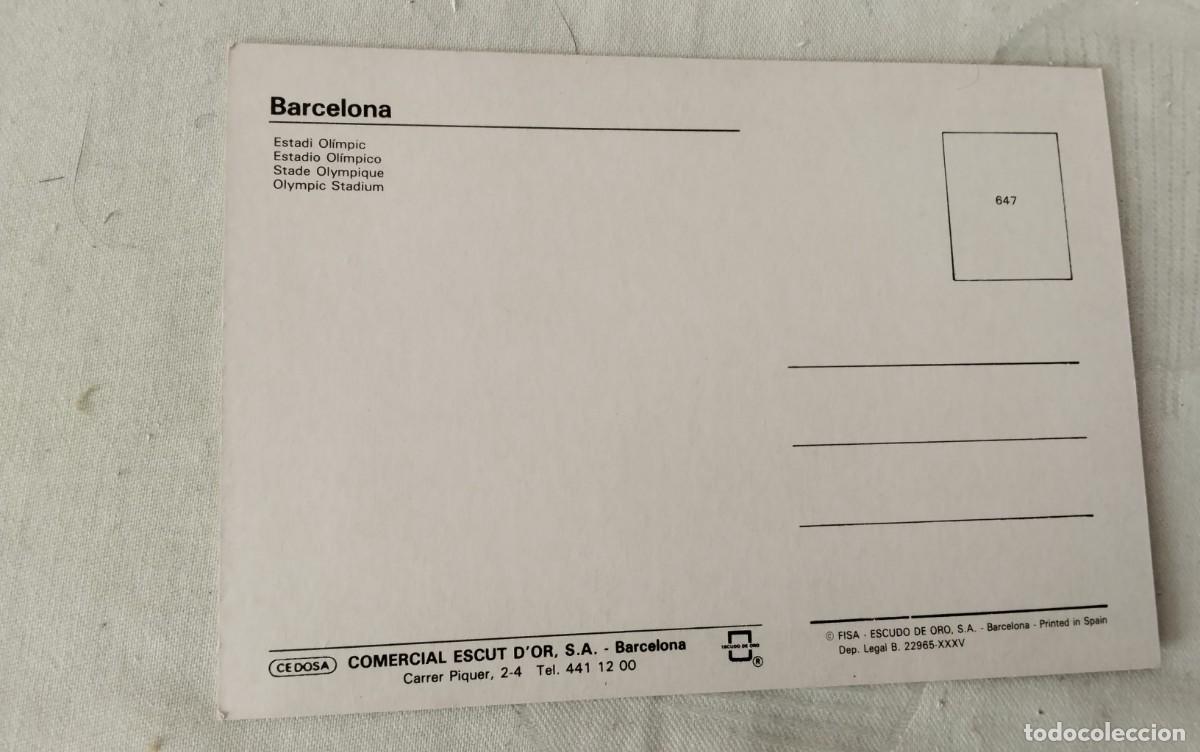Coleccionismo deportivo: BARCELONA POSTAL DEL ESTADIO OLIMPICO - Foto 3