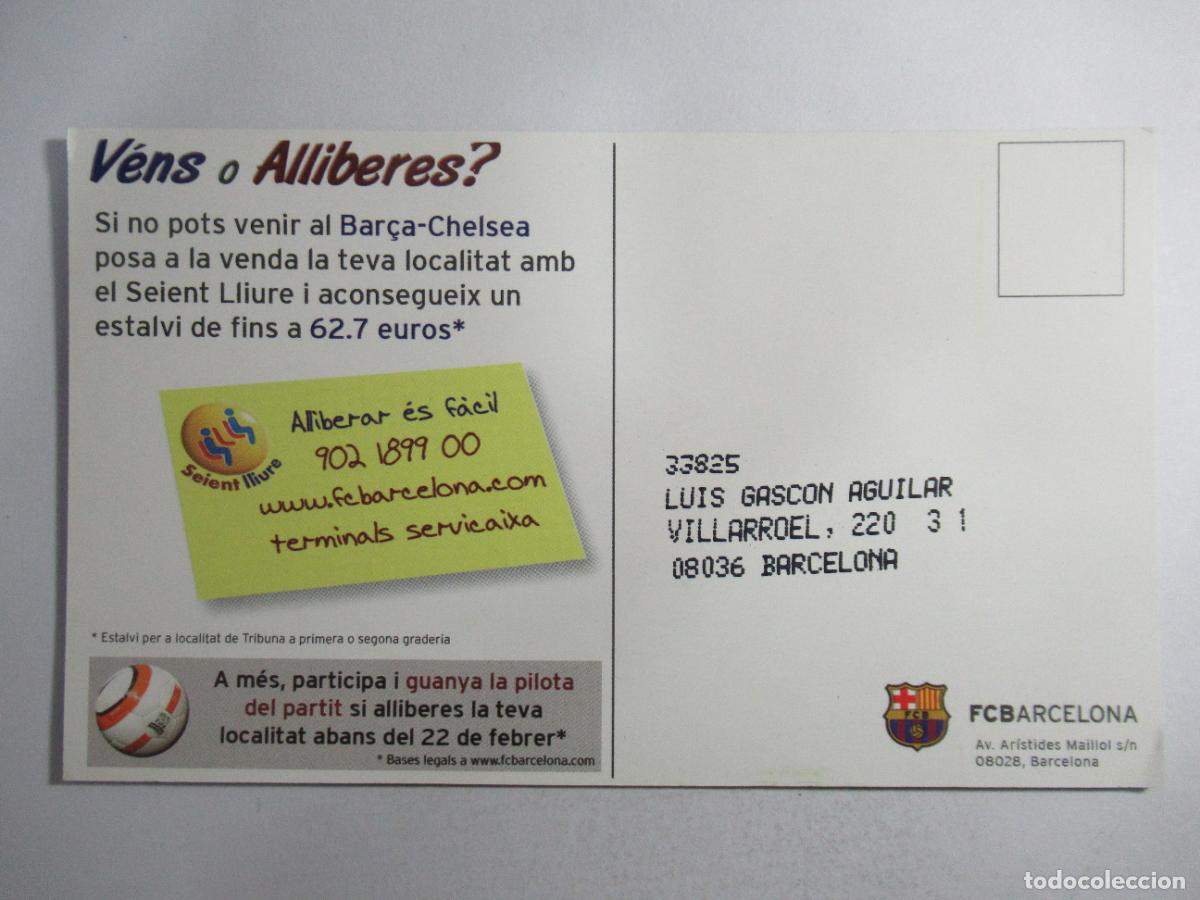 Coleccionismo deportivo: Postal Bar&ccedil;a vs Chelsea - Foto 2