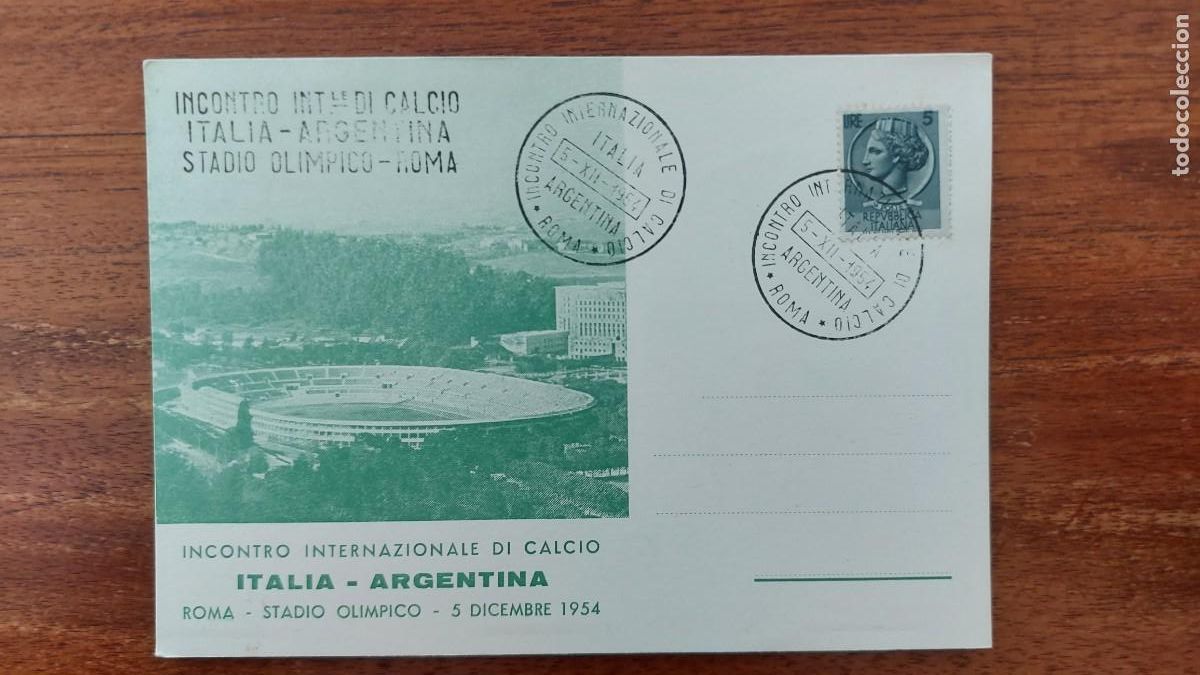 Coleccionismo deportivo: ENCUENTRO INTERNACIONAL DE FUTBOL ITALIA - ARGENTINA 5-XII- 1954 ESTADIO OLIMPICO ROMA