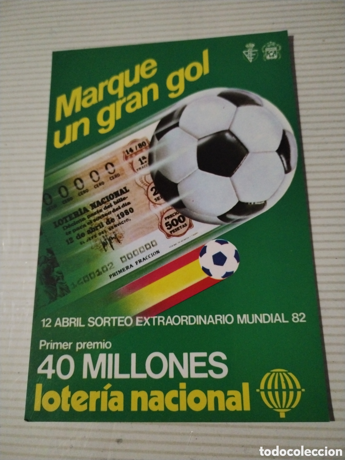 Coleccionismo deportivo: Postal loter&iacute;a nacional f&uacute;tbol Mundial Espa&ntilde;a 1982