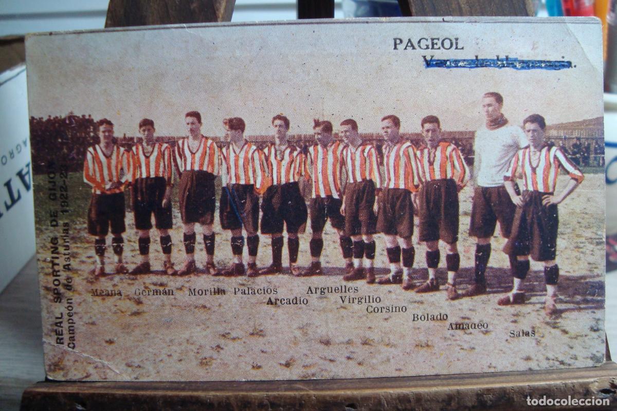 Coleccionismo deportivo: ANTIGUA POSTAL CHATELAIN URODONAL. FUTBOL REAL SPORTING DE GIJON CAMPEON ASTURIAS 1922-23