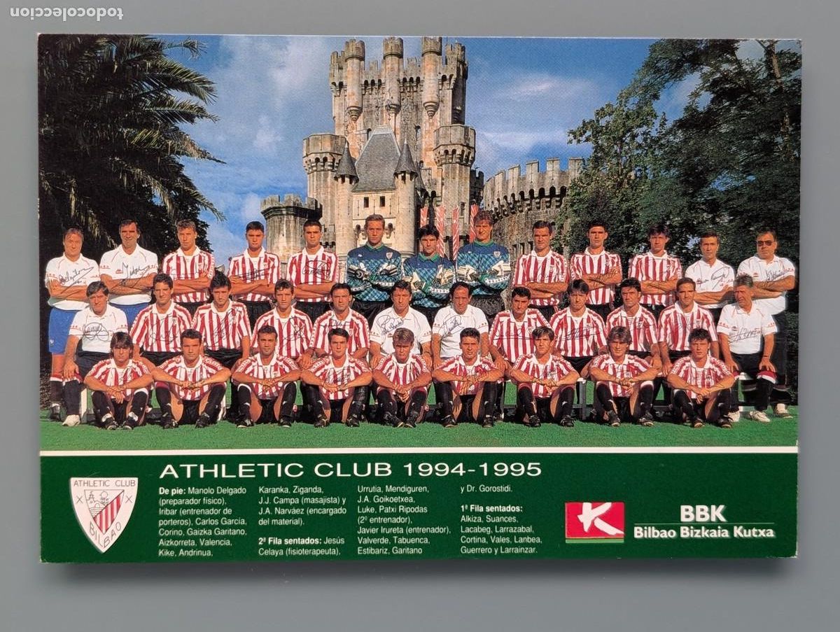 Coleccionismo deportivo: POSTAL OFICIAL ATHLETIC CLUB BILBAO TEMPOR 1994-1995 CASTILLO DE BUTRON GATIKA VIZCAYA FUTBOL