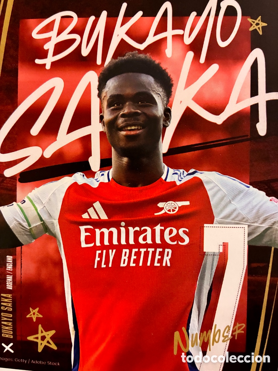 Coleccionismo deportivo: BUKAYO SAKA - POSTAL (11 x 14 cms) - ARSENAL/ ENGLAND-