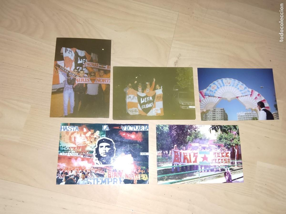 Coleccionismo deportivo: Lote de 5 fotos biris norte uefas
